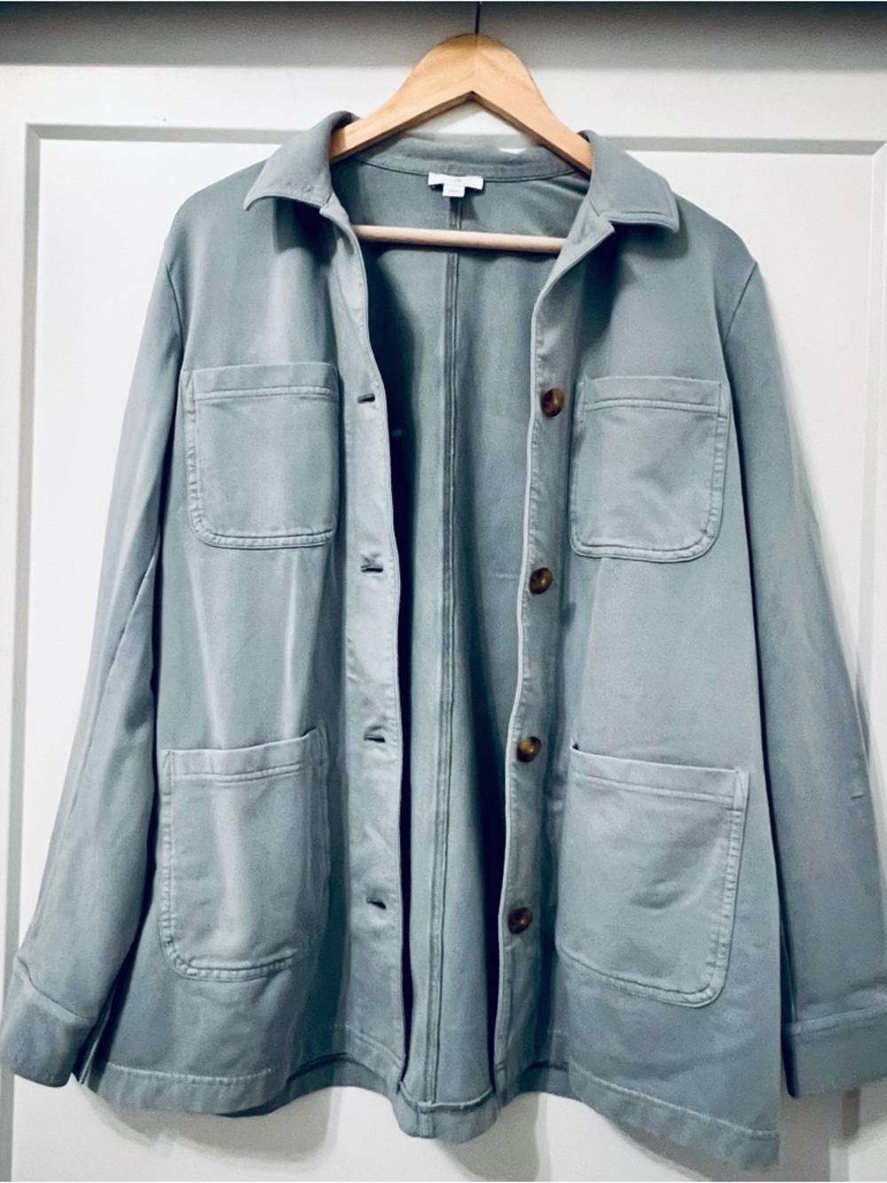 J. Jill Chore Jacket Medium Bluestone Garment-Dyed Utility Cotton Stretch - Picture 5 of 9